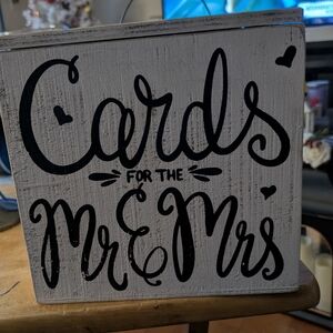 rustic Hand Made White and Black 'Cards for the Mr & Mrs' Box